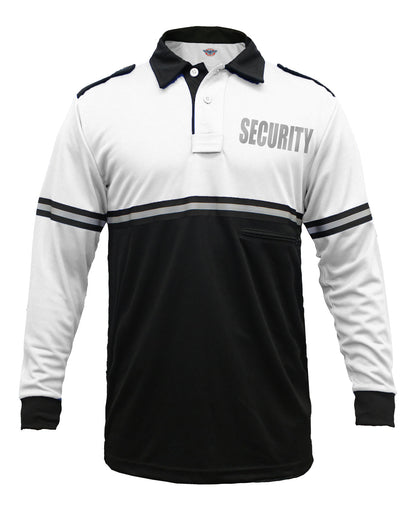 Stars Uniform Two Tone Reflective Security Long Sleeve Bike Patrol Shirt With Zipper Pocket - Detail View 5