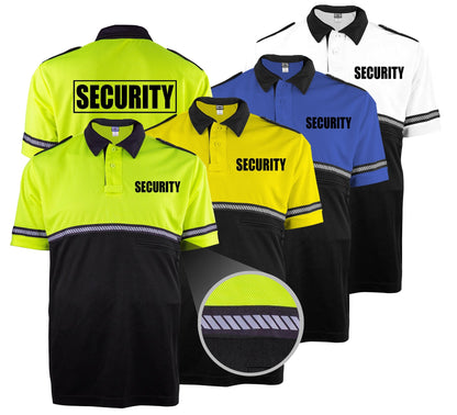 Stars Uniform Two Tone Security Bike Patrol Shirt with Zipper Pocket and Hash Stripes - Alternate View