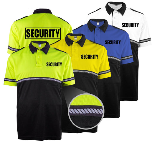 Stars Uniform Two Tone Security Bike Patrol Shirt with Zipper Pocket and Hash Stripes - Alternate View