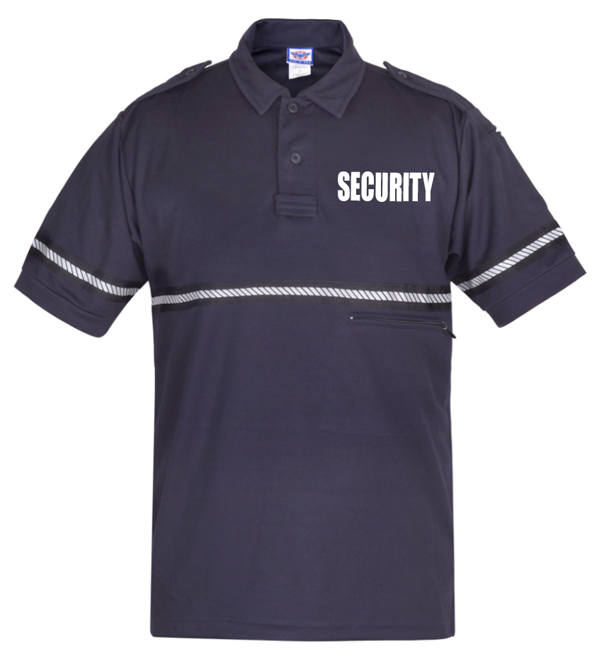 Stars Uniform Two Tone Security Bike Patrol Shirt with Zipper Pocket and Hash Stripes - Detail View 38