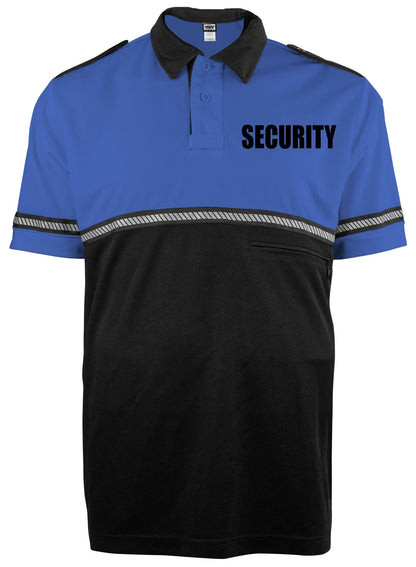 Stars Uniform Two Tone Security Bike Patrol Shirt with Zipper Pocket and Hash Stripes - Detail View 3