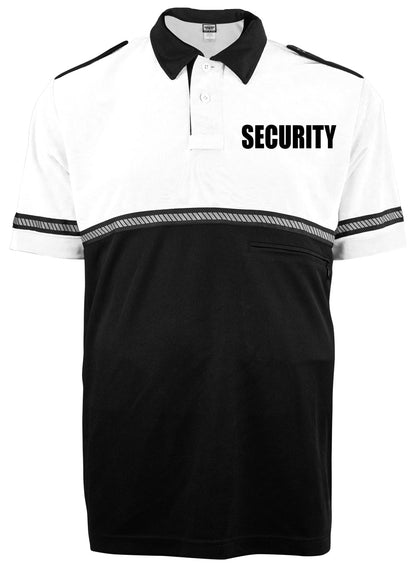 Stars Uniform Two Tone Security Bike Patrol Shirt with Zipper Pocket and Hash Stripes - Detail View 49