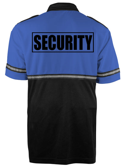 Stars Uniform Two Tone Security Bike Patrol Shirt with Zipper Pocket and Hash Stripes - Detail View 4