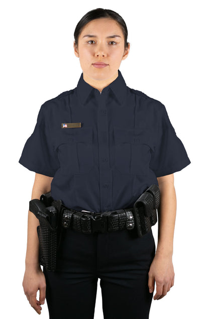 Stars Uniform Womens 100% Polyester 4 Pocket Hidden Zipper Uniform Shirt - Short Sleeve - Detail View 11