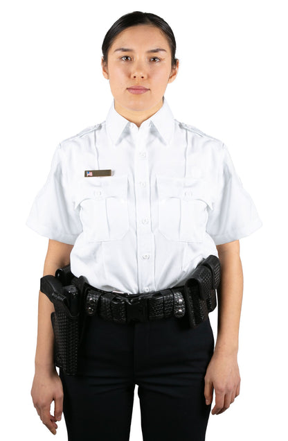 Stars Uniform Womens 100% Polyester 4 Pocket Hidden Zipper Uniform Shirt - Short Sleeve - Detail View 18