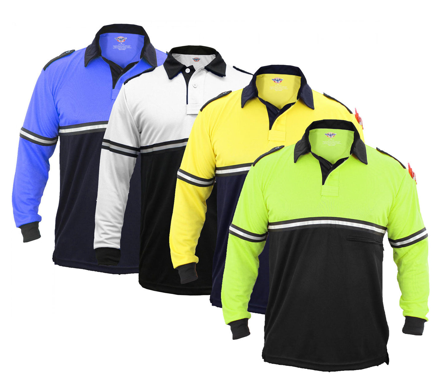 Stars Uniform Two Tone Long Sleeve Bike Patrol Shirt with Zipper Pocket