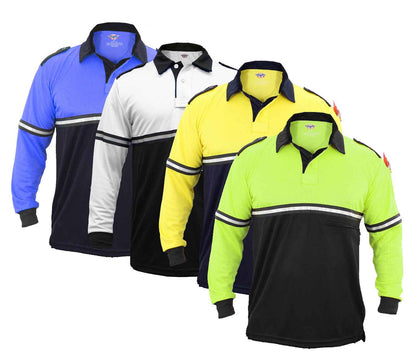 Stars Uniform Two Tone Long Sleeve Bike Patrol Shirt with Zipper Pocket