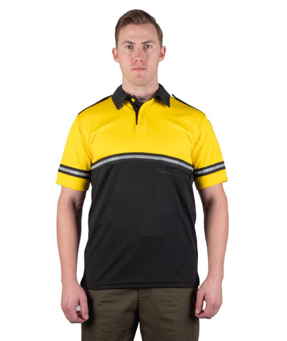 Stars Uniform Two Tone Bike Patrol Shirt with Zipper Pocket - Yellow and Black
