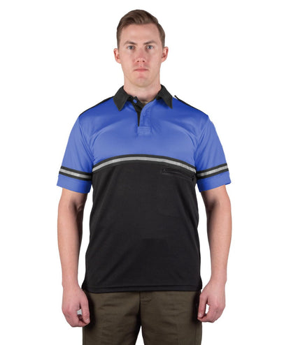 Stars Uniform Two Tone Bike Patrol Shirt with Zipper Pocket - Royal Blue and Black