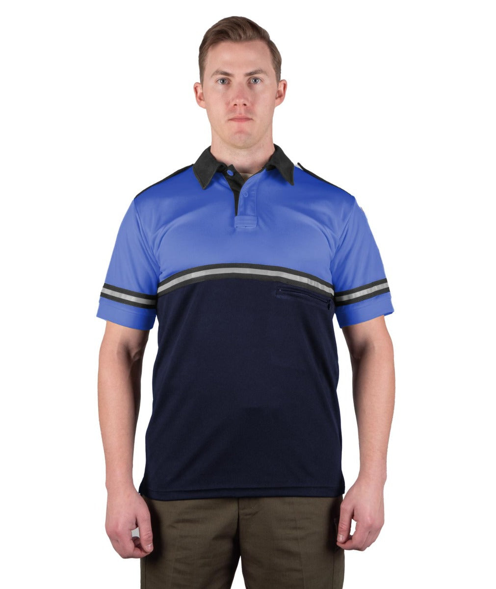 Stars Uniform Two Tone Bike Patrol Shirt with Zipper Pocket - Royal Blue and Navy Blue