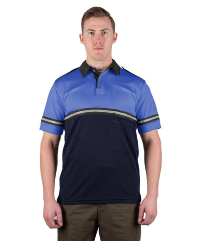 Stars Uniform Two Tone Bike Patrol Shirt with Zipper Pocket - Royal Blue and Navy Blue