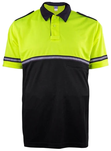 Two Tone Bike Patrol Shirt with Zipper Pocket and Hash Stripes