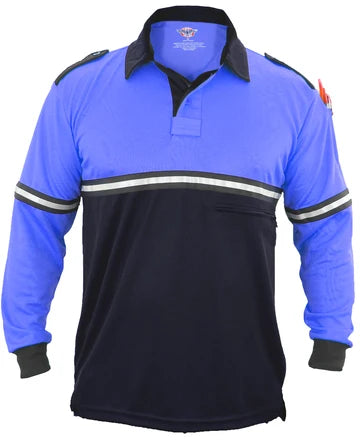 Stars Uniform Two Tone Long Sleeve Bike Patrol Shirt with Zipper Pocket