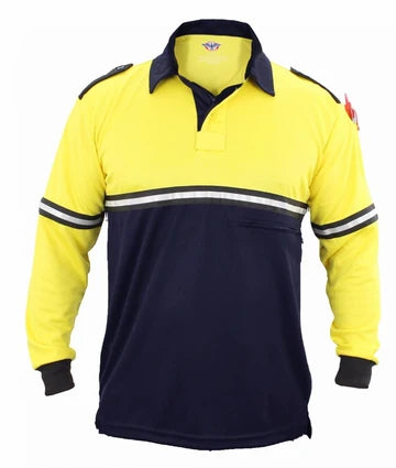 Stars Uniform Two Tone Long Sleeve Bike Patrol Shirt with Zipper Pocket