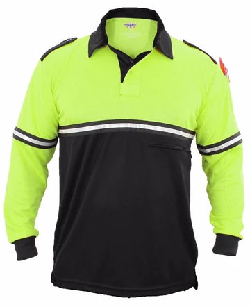 Stars Uniform Two Tone Long Sleeve Bike Patrol Shirt with Zipper Pocket