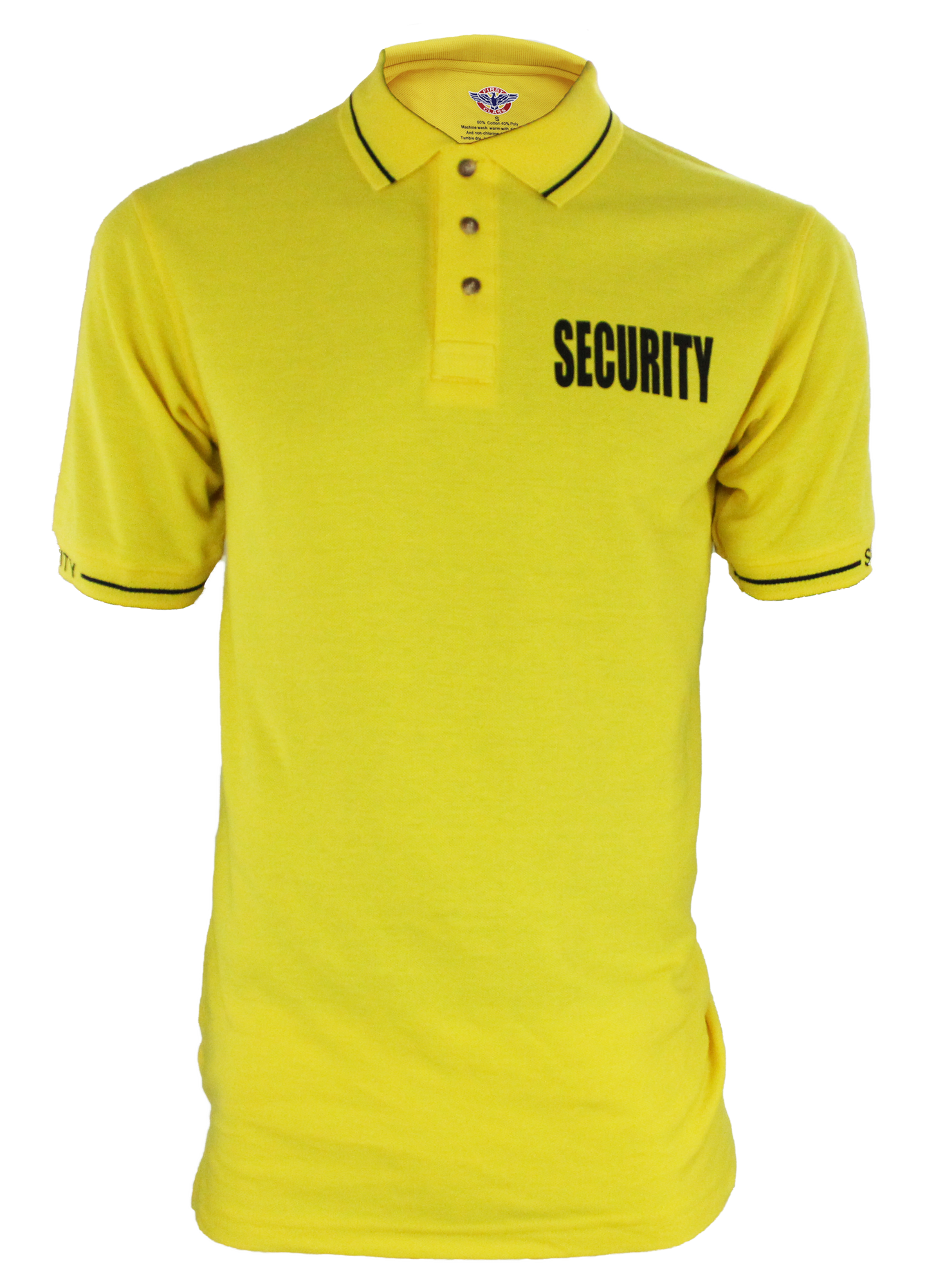 Polycotton Security Polo Shirts for Professionals - Yellow Black ID