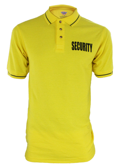 Polycotton Security Polo Shirts for Professionals - Yellow Black ID